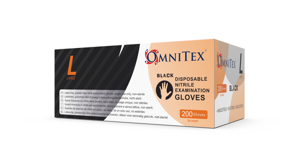 13 Omnitex Black Nitrile GloveBox Large