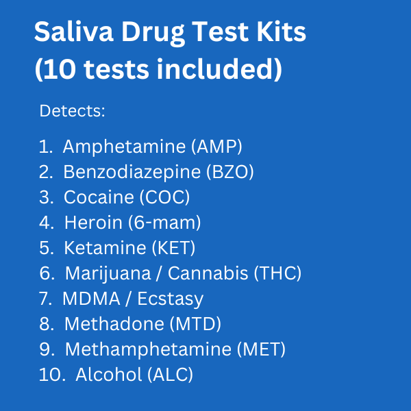 saliva drug 10 kits included