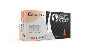 7 Omnitex Black Nitrile Glove Box Large