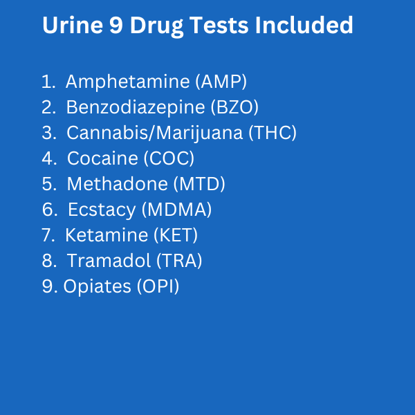 urine 9 drug tests included
