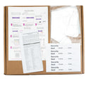 test box with papers