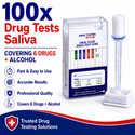 7 Panel Drug + Alcohol Saliva Drug Test (100 Tests)