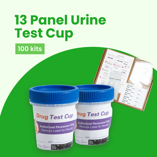 13 Panel Standard Size Urine Test Cup with Adulterant Test Strip (3 SVT) Cases of 100 Tests