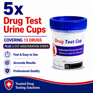 13 Panel Standard Size Urine Test Cup with Adulterant Test Strip (3 SVT) Cases of 5 Tests
