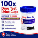 13 Panel Standard Size Urine Test Cup with Adulterant Test Strip (3 SVT) Cases of 100 Tests
