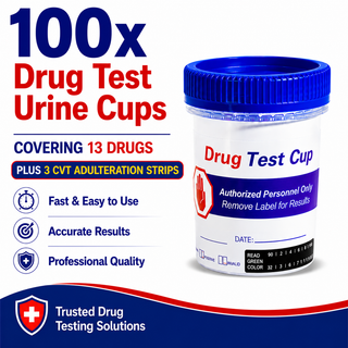 13 Panel Standard Size Urine Test Cup with Adulterant Test Strip (3 SVT) Cases of 100 Tests