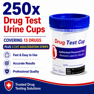 13 Panel Standard Size Urine Test Cup with Adulterant Test Strip (3 SVT) Cases of 250 Tests