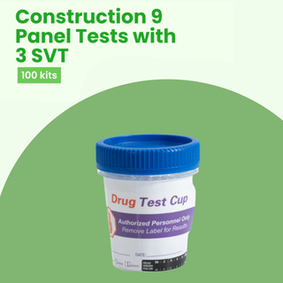 Construction 9 Panel Urine Drug Tests with 3 SVT (100 Test)