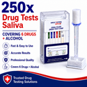 7 Panel Drug + Alcohol Saliva Drug Test (250 Tests)