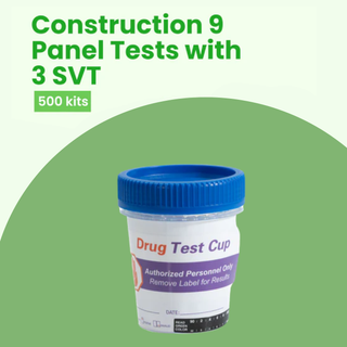Construction 9 Panel Urine Drug Tests with 3 SVT (500 Test)