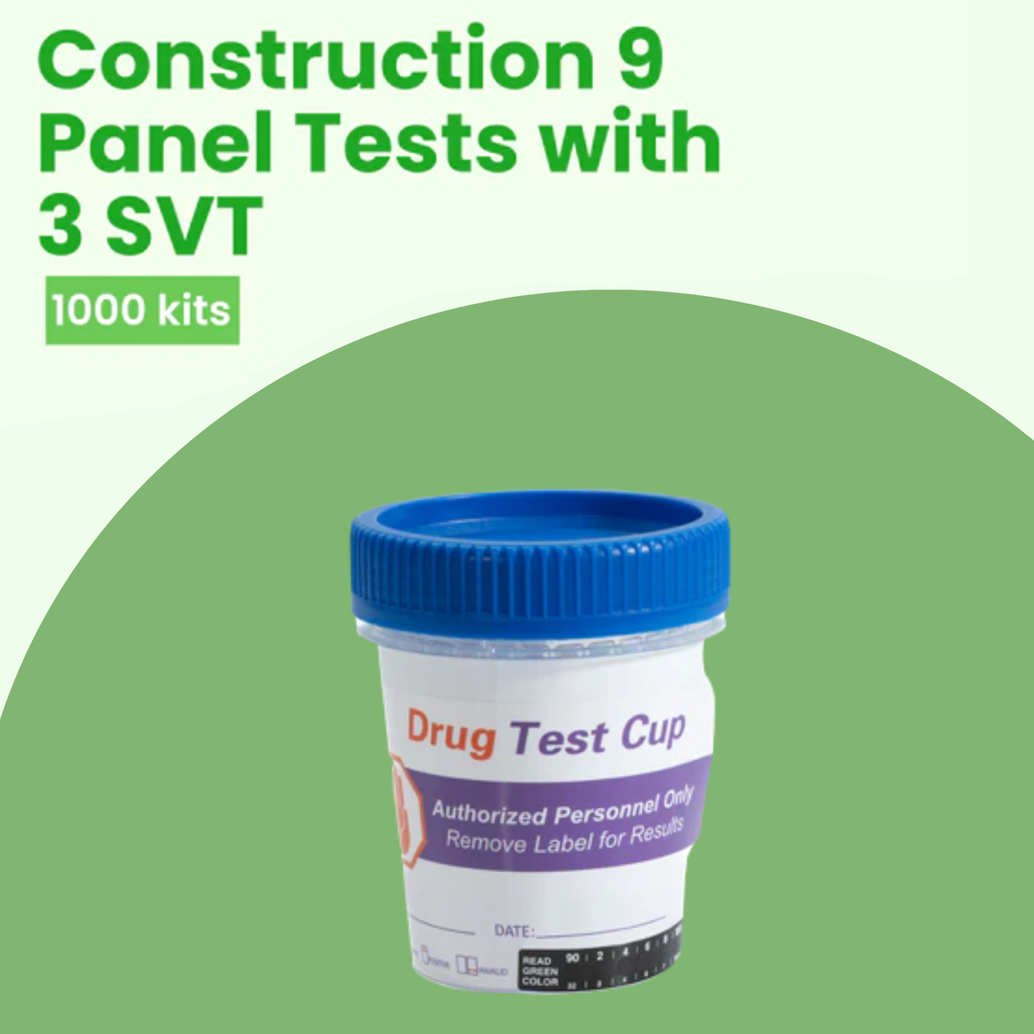 Construction 9 Panel Urine Drug Tests with 3 SVT (1000 Test) | Drug ...