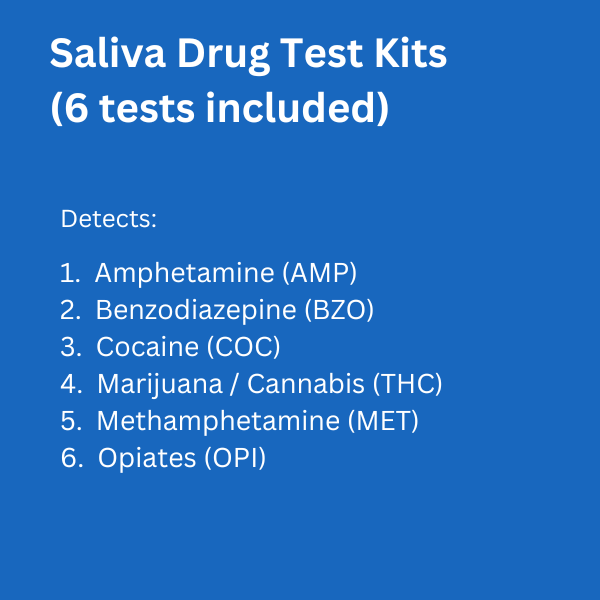 6 Panel Saliva Drug Test Kit (25 Tests)