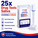 6 Panel Saliva Drug Test Kit (25 Tests)