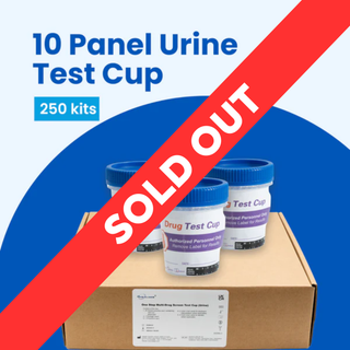 10 Panel Standard Size Urine Test Cup with Adulterant Test Strip (3 SVT) Cases of 250 Tests