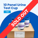 10 Panel Standard Size Urine Test Cup with Adulterant Test Strip (3 SVT) Cases of 1 Test