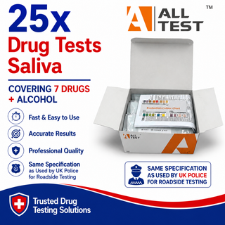 ALLTEST 7 Panel Drug + Alcohol Direct Saliva Drug Test Kits (Box of 25 Tests)