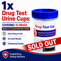 10 Panel Standard Size Urine Test Cup with Adulterant Test Strip (3 SVT) Cases of 1 Test