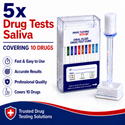 10 Panel Oral Fluid Drug Test Kit (5 Tests)