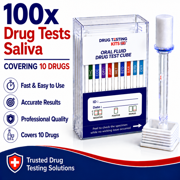 10 Panel Oral Fluid Drug Test Kit (100 Tests)