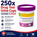 12 Panel ECO Size Urine Test Cup with Adulterant Test Strip (3 SVT) Cases of 250 Tests