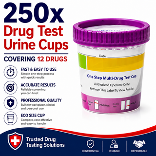 12 Panel ECO Size Urine Test Cup with Adulterant Test Strip (3 SVT) Cases of 250 Tests