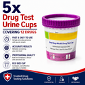 12 Panel ECO Size Urine Test Cup with Adulterant Test Strip (3 SVT) Cases of 5 Tests