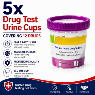 12 Panel ECO Size Urine Test Cup with Adulterant Test Strip (3 SVT) Cases of 5 Tests