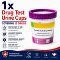 12 Panel ECO Size Urine Test Cup with Adulterant Test Strip (3 SVT) Cases of 1 Test