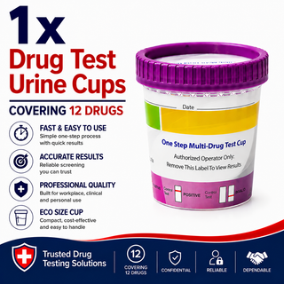 12 Panel ECO Size Urine Test Cup with Adulterant Test Strip (3 SVT) Cases of 1 Test