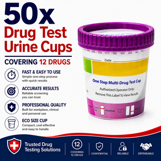 12 Panel ECO Size Urine Test Cup with Adulterant Test Strip (3 SVT) Cases of 50 Tests