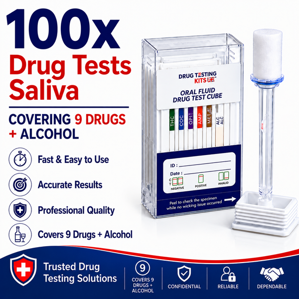 Rapid Multi 10 Drug & Alcohol Saliva Test Kit (100 Tests)