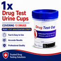 13 Panel Standard Size Urine Test Cup with Adulterant Test Strip (3 SVT) Cases of 1 Test