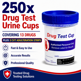 13 Panel Standard Size Urine Test Cup with Adulterant Test Strip (3 SVT) Cases of 250 Tests