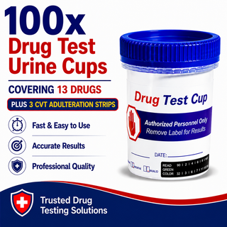13 Panel Standard Size Urine Test Cup with Adulterant Test Strip (3 SVT) Cases of 100 Tests