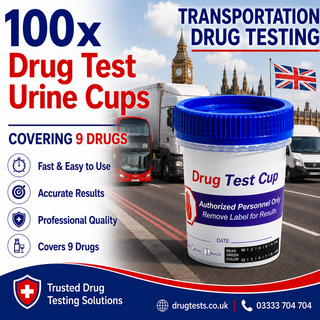 Transportation 9 Panel Urine Drug Tests with 3 SVT (100 Tests)