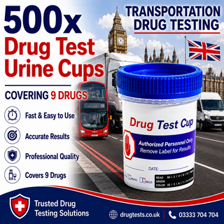 Transportation 9 Panel Urine Drug Tests with 3 SVT (500 Tests)