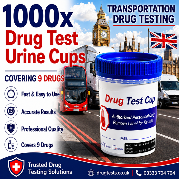Transportation 9 Panel Urine Drug Tests with 3 SVT (1000 Tests)