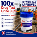 Network Rail 9 Panel Urine Drug Tests with 3 SVT (100 Tests)