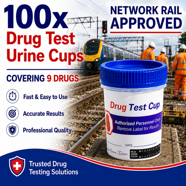 Network Rail 9 Panel Urine Drug Tests with 3 SVT (100 Tests)
