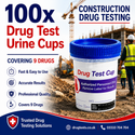 Construction 9 Panel Urine Drug Tests with 3 SVT (100 Test)