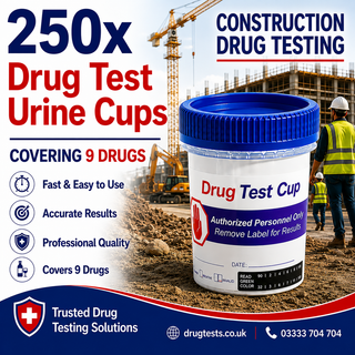 Construction 9 Panel Urine Drug Tests with 3 SVT (250 Test)