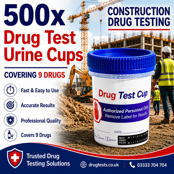 Construction 9 Panel Urine Drug Tests with 3 SVT (500 Test)