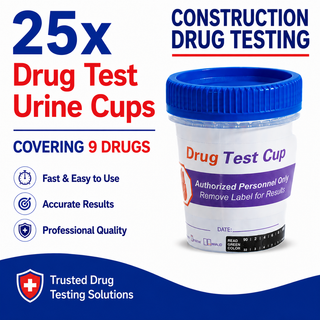 Construction 9 Panel Urine Drug Tests with 3 SVT (25 Tests)