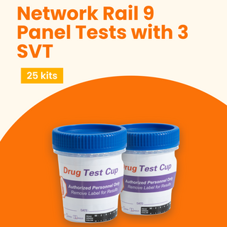 Network Rail 9 Panel Urine Drug Tests with 3 SVT (25 Tests)