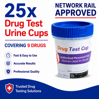 Network Rail 9 Panel Urine Drug Tests with 3 SVT (25 Tests)
