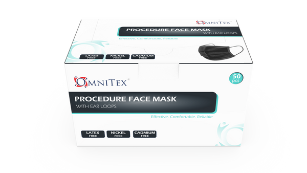 Omnitex Type IIR Face Masks Box of 50 in Black