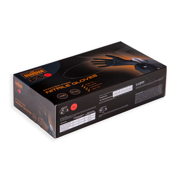 Guardian Supplies Black Nitrile Gloves 3.5g - 5.0g – Disposable, Latex-Free Box of 100