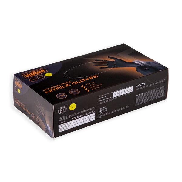 Guardian Supplies Black Nitrile Gloves 3.5g - 5.0g – Disposable, Latex-Free Box of 100