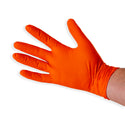 Guardian Supplies Orange Diamond Grip Nitrile Gloves 8.6g – Heavy-Duty, Latex-Free Box of 100