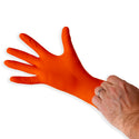 Guardian Supplies Orange Diamond Grip Nitrile Gloves 8.6g – Heavy-Duty, Latex-Free Box of 100